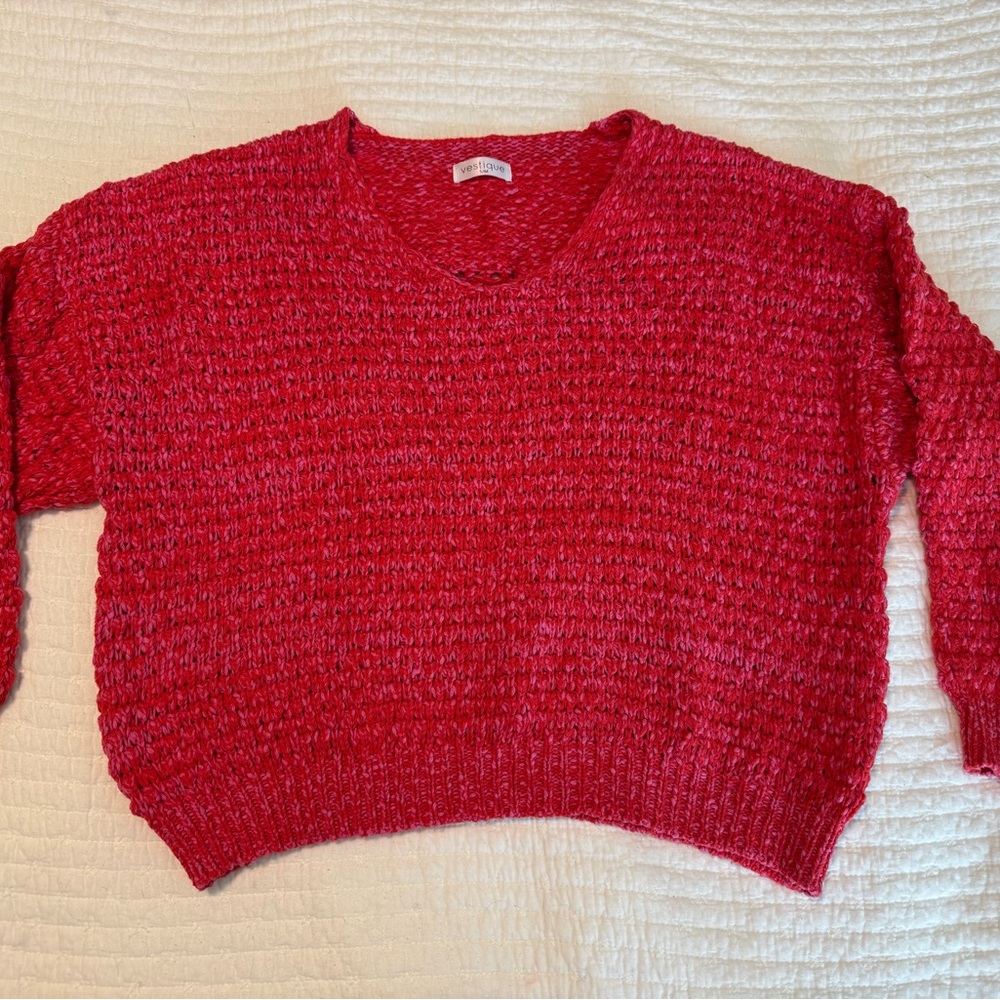 Vestique V-Neck Red Sweater